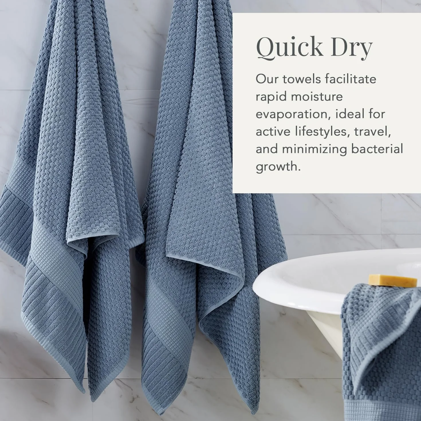 NY Loft- Juego de 2 Toallas de baño 100% algodón | Toallas de baño extragrandes de Secado rápido, supersuaves y absorbentes | Algodón Texturizado y Duradero | Flint Stone
