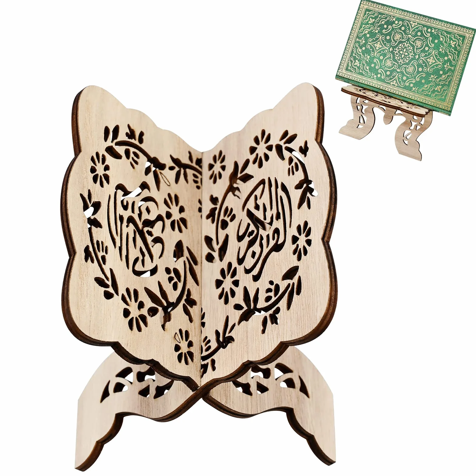 Soporte de madera para libros, soporte para libro sagrado del Corán, soporte de madera para libro de oración para escritorio, soporte de libro para leer, soporte de libro del Islam para exhibición