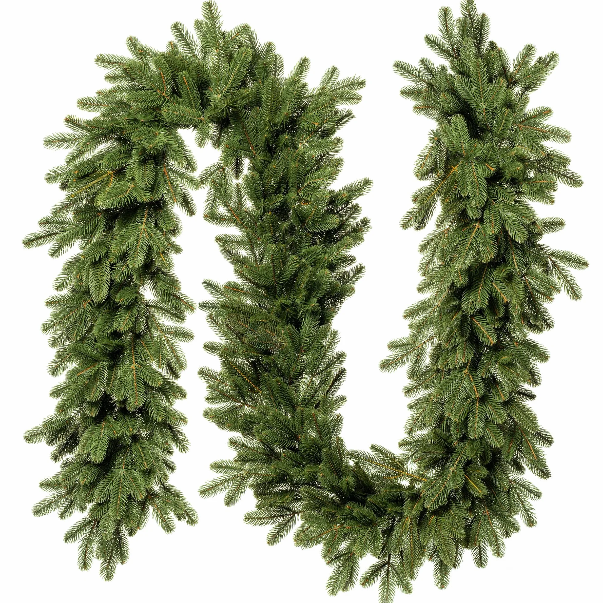 FAIRYTREES Guirnalda navideña Verde 270 cm en PE 10 % | Guirnalda de Abeto Artificial para escaleras, barandillas y Puertas | Diseño estilizado, decoración Puerta Navidad, Estilo Elegante
