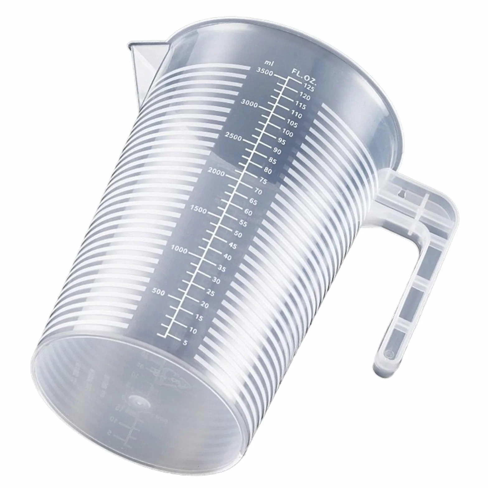 Vaso mezclador de plástico transparente de gran capacidad, vaso medidor graduado con tapa for uso en cocina y laboratorio(5000ml(with a lid))