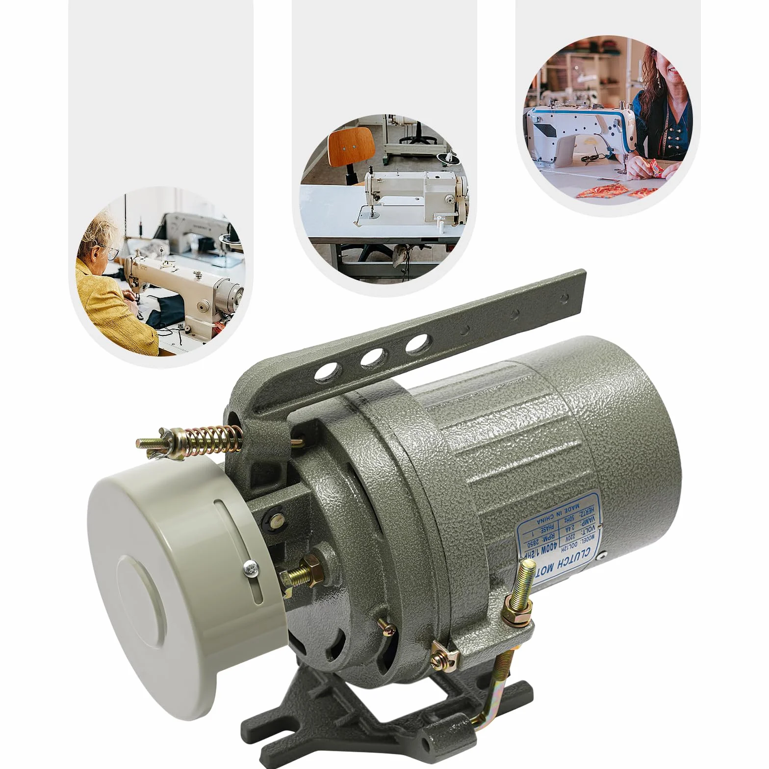 Motor de máquina de coser eléctrica, 400 W, 2850 rpm, motor de máquina de coser, ahorro de energía, ajustable, silencioso, sin escobillas, motor de embrague eléctrico para hogares industriales (220 V