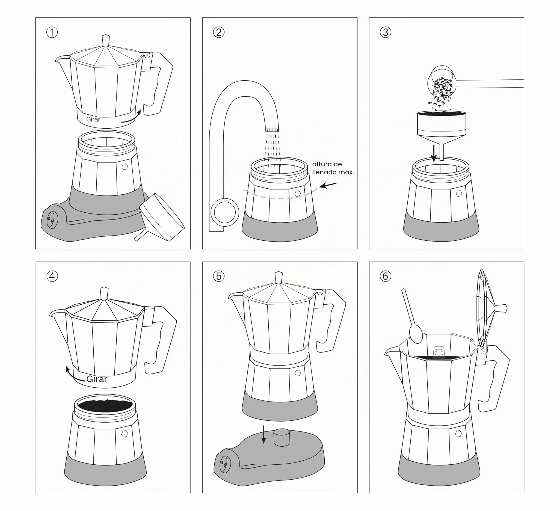 Cilio 273700 Classico - Cafetera eléctrica (6 tazas), diseño de cafetera italiana, color plateado y negro