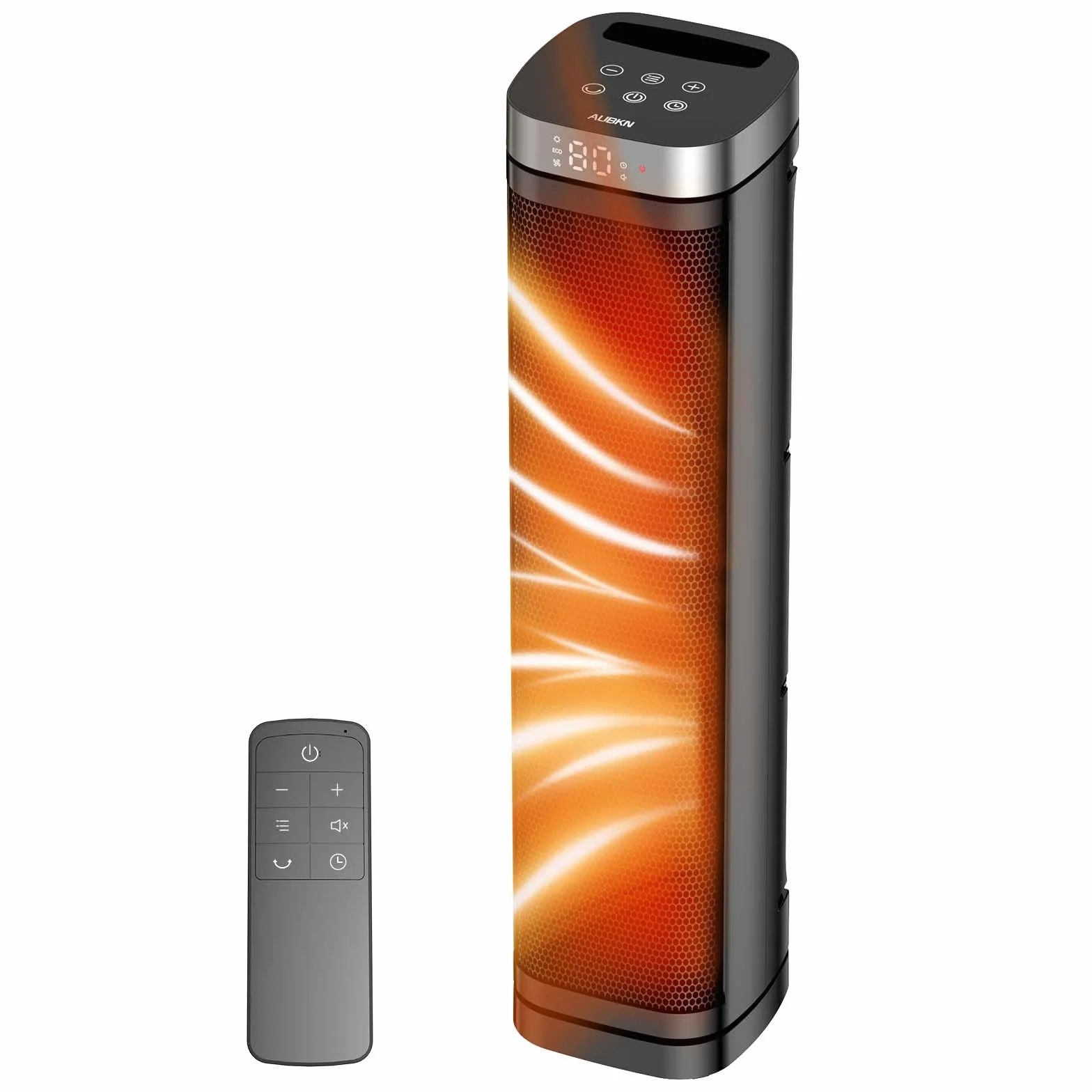 Calentador de espacio portátil, ventilador de calefacción de cerámica de 1500 W con termostato, control remoto, 3 modos de calefacción, oscilación de 70°, ideal para uso en la oficina, el hogar y el