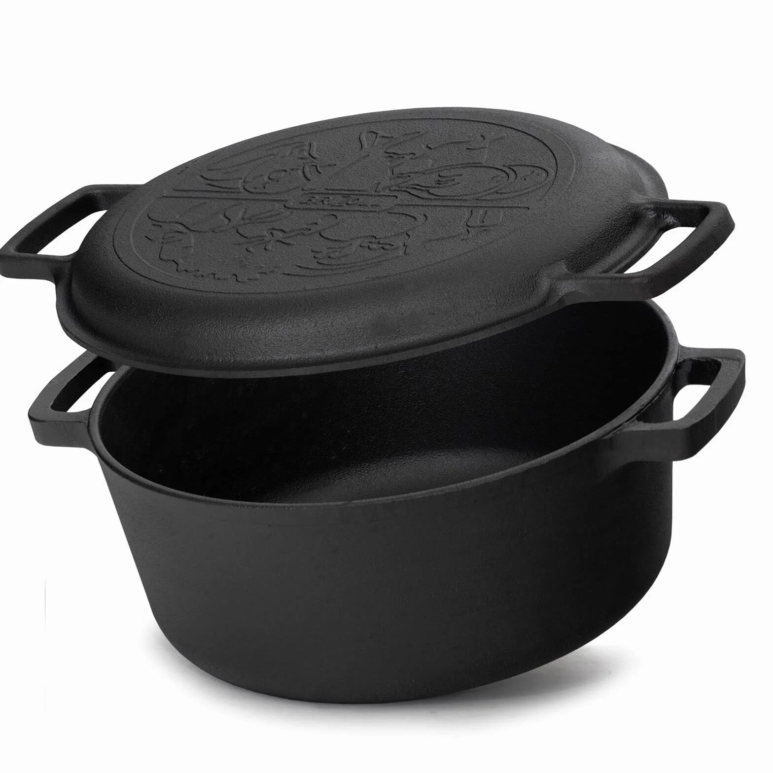 Olla de hierro fundido de 6 l, diámetro de 28 cm, para hornear pan, olla con tapa, molde para pan adecuado para barbacoa de gas, horno, fogones y todo tipo de fuegos, incluida la inducción