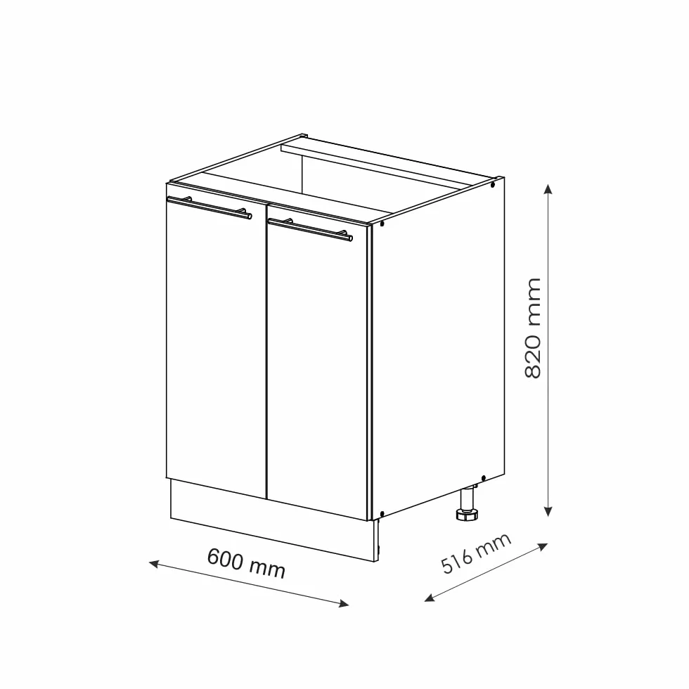 Vicco Mueble bajo de Cocina Fame-Line, Roble Dorado, 60 cm sin encimera, para Combinar con Otros módulos de la Serie Fame-Line