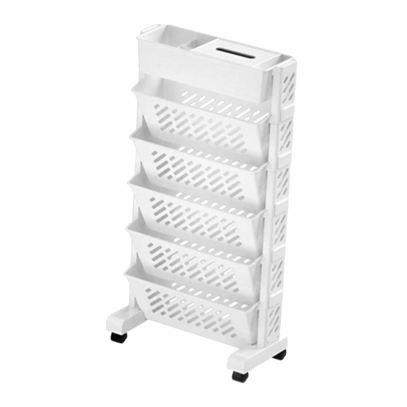 Sharplace Estantería Móvil para Libros, Soporte con Ruedas para Decoración, 6 capas