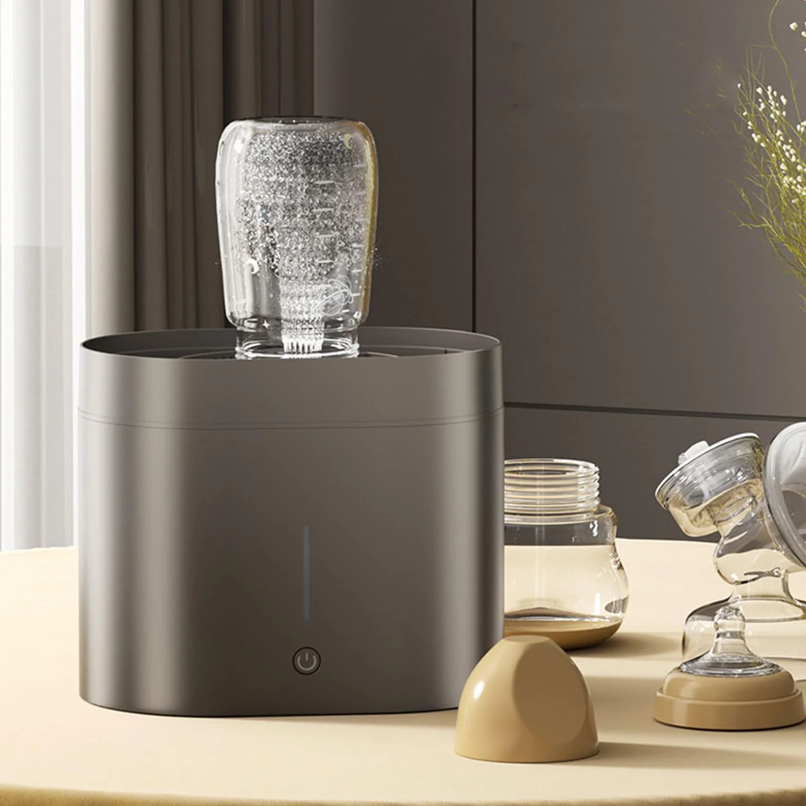 Lavadora De Tazas Automática De Escritorio, Lavadora De Tazas De Sobremesa De 1,6 L, Boquilla Cilíndrica, Descarga Tipo Fuente, para Juegos De Té con Un Diámetro De 3-10 Cm
