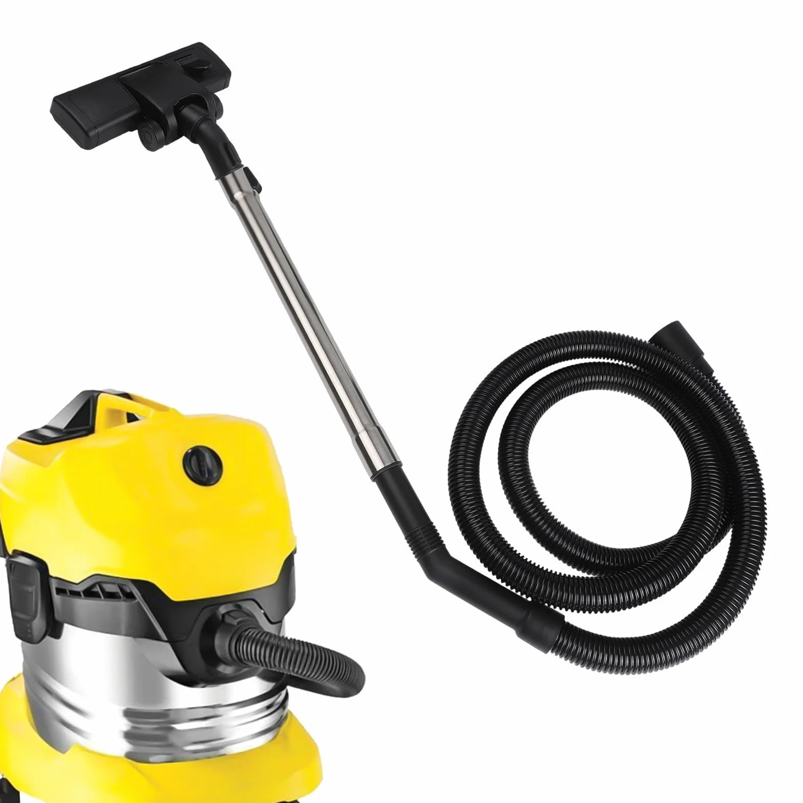 Juego de manguera de cepillo de piso para Karcher WD3 WD5 para aspiradoras MV3 SE Series, kit de extensión de tubo de succión de acero inoxidable