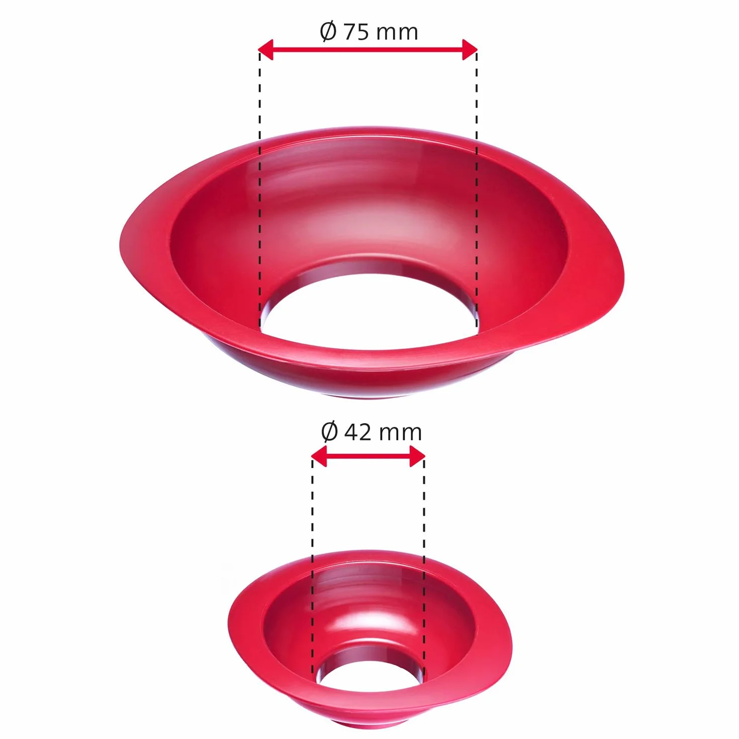Westmark Set de 2 Embudos para Conservas Mermelada 4,2/7,5 cm Plástico Rojo