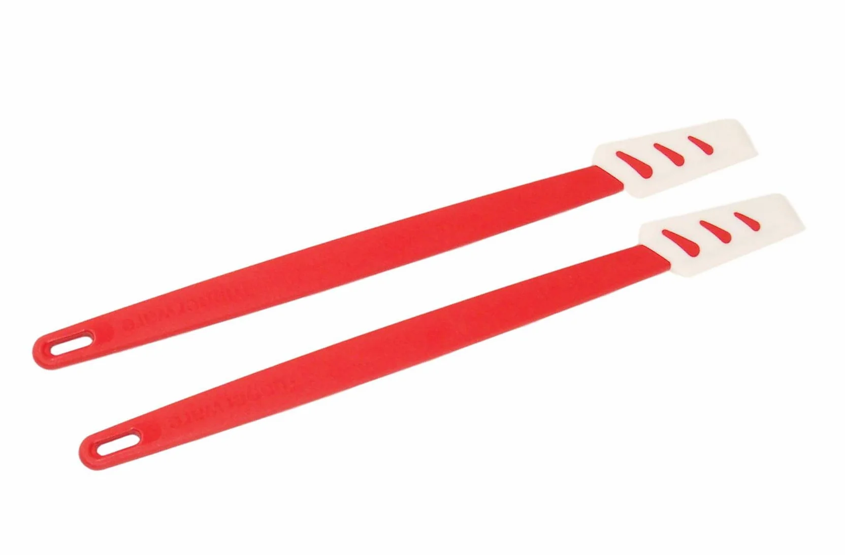 TUPPERWARE Pequeña espátula superior blanca y roja (2) espátulas estrechas D78