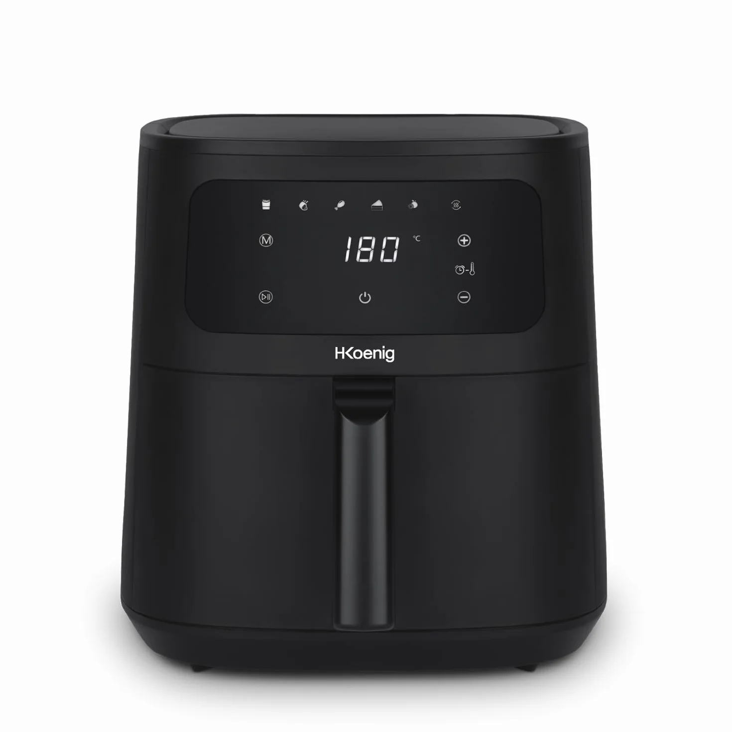 H.Koenig Freidora de aire FRY840, Capacidad 4L, Cocina hasta 6 personas, Ajustable 80-200°C, 5 Modos de Cocción, Temporizador 60min, 5 Programas, Pantalla Táctil