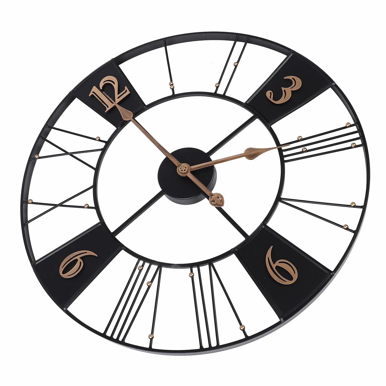 Reloj de Pared Industrial Retro, Diseño Vintage, Reloj Silencioso de Metal para Sala de Estar y Oficina, 23,62 Pulgadas