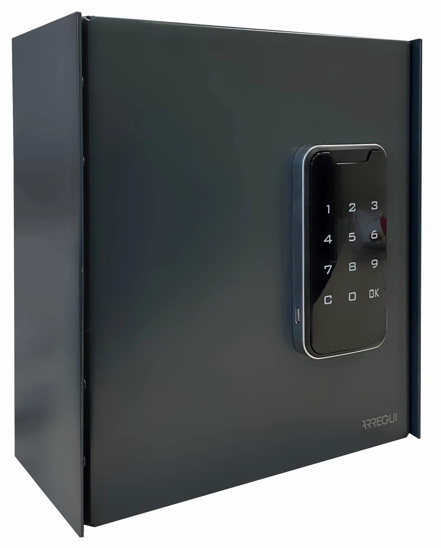 Arregui Keypro PLPRO14 Armario para Llaves con 14 Ganchos | Cerradura Electrónica con Teclado | Caja de Seguridad de Acero para 14 Llaves | Fácil Instalación en Pared | 22x20x10 cm | Gris Antracita