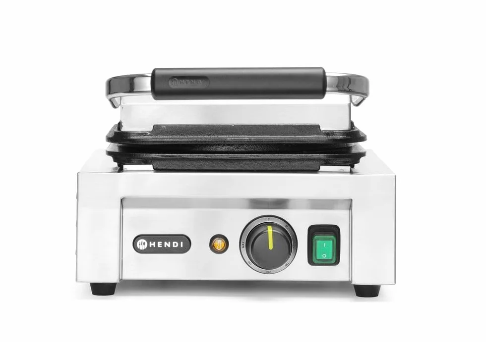 HENDI Gofrera eléctrica, gofres de Corazón, 5 moldes, con tenedor para gofres, T regulable, placas de hierro fundido antiadherente, 230V, 2200W, 320x437x(H)251mm, acero inoxidable