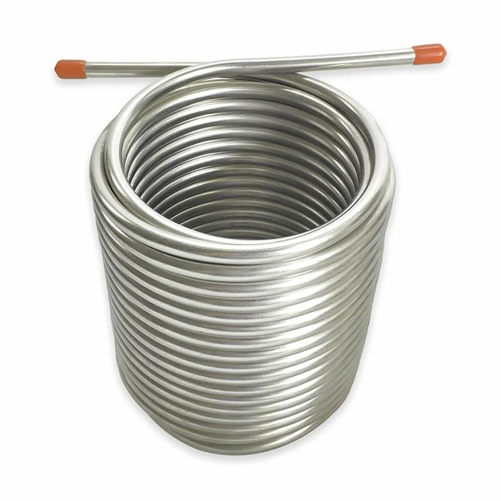 Enfriador de Mosto de Acero Inoxidable 304 de Grado alimenticio, 1 Unidad, 14M, Capacidad de 12 L, serpentín de enfriamiento de Cerveza for elaboración de Cerveza al Aire Libre.