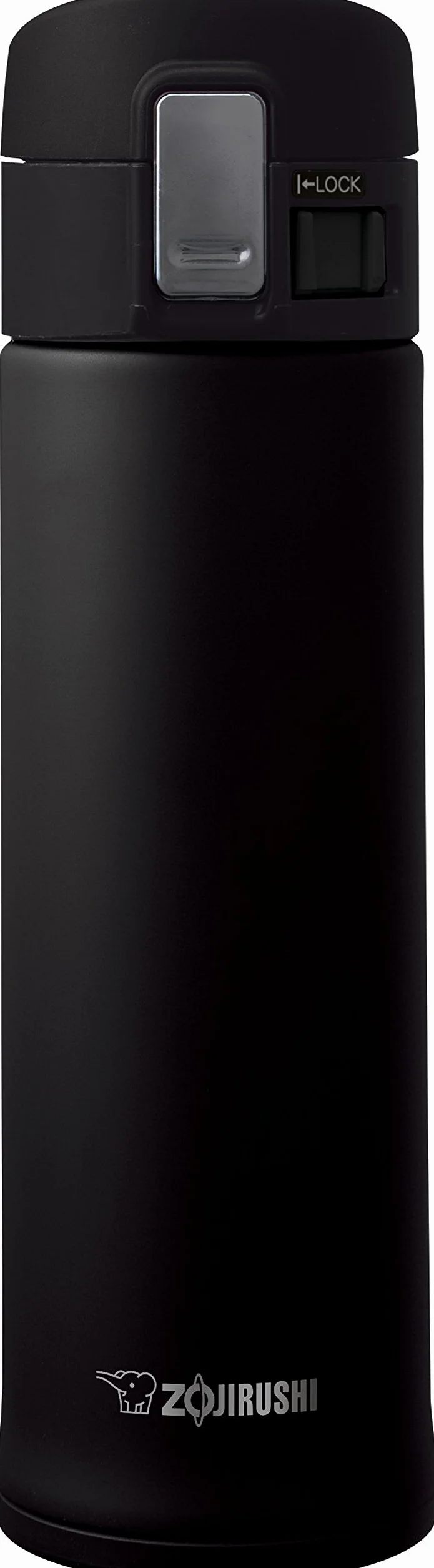 Zojirushi SM-KHE48 Taza de viaje de acero inoxidable, 480 ml, acero inoxidable, Negro, 6.7 x 6.7 x 23 cm