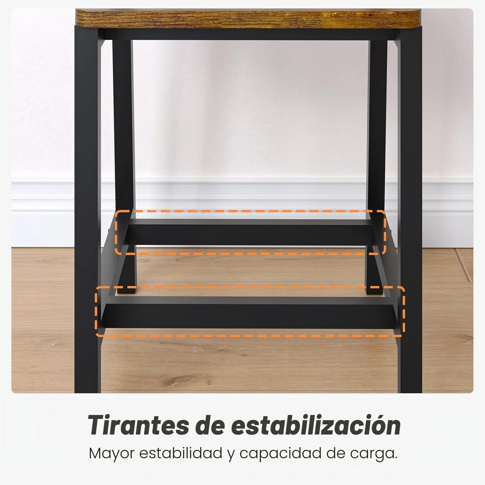 YOUDENOVA Sillas de Comedor Juego de 6, Estructura de Metal Resistente, Sillas de Cocina con Respaldo, para Comedor, Cocina y Salón, hasta 150 kg, Marrón Vintage