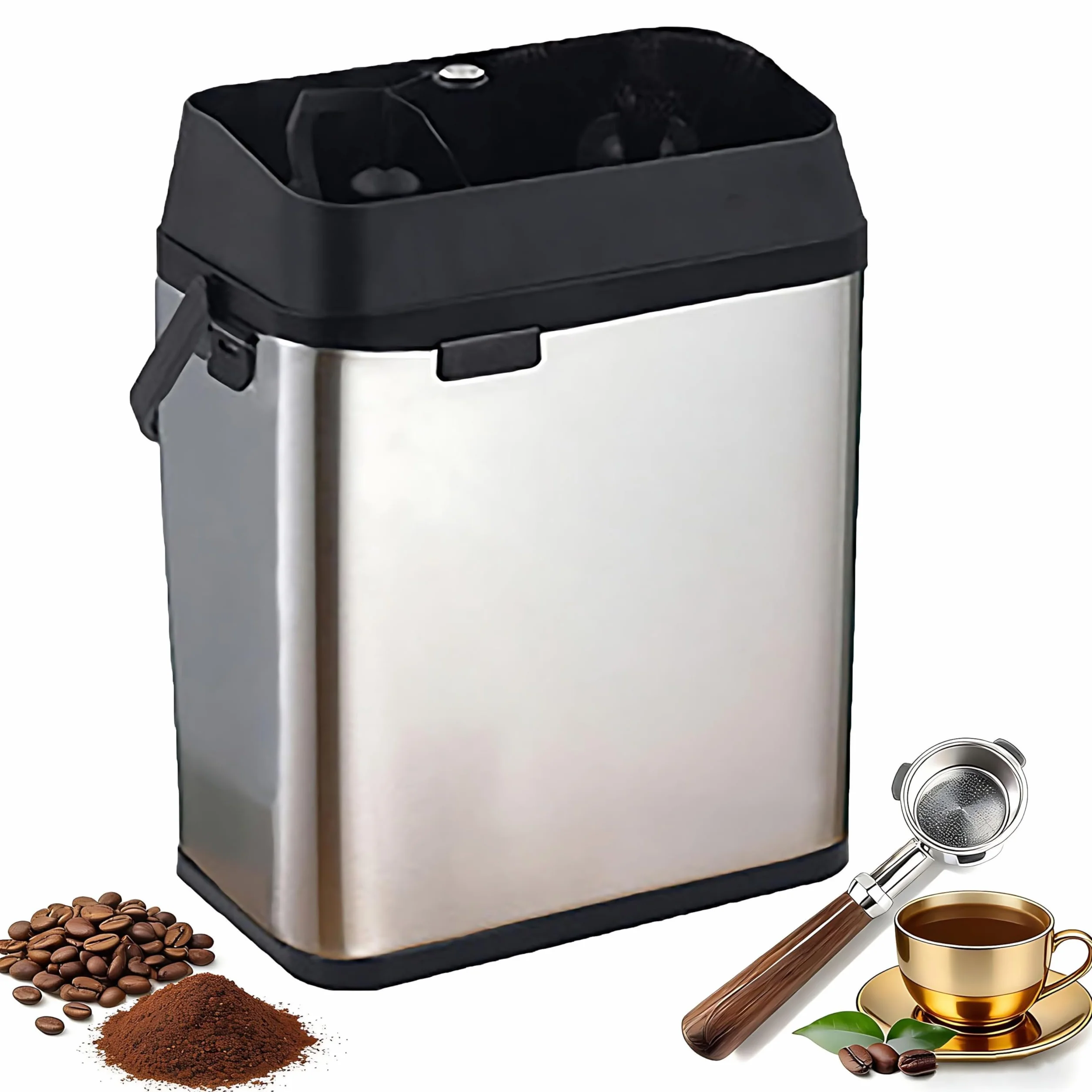 Limpiador de Portafiltros EléCtrico para Café, MáQuina De Limpieza AutomáTica de Mango de 58 Mm, Incluye 2 Raspadores y 1 Cabezal de Cepillo para El Hogar, CafeteríA, Restaurante Silver