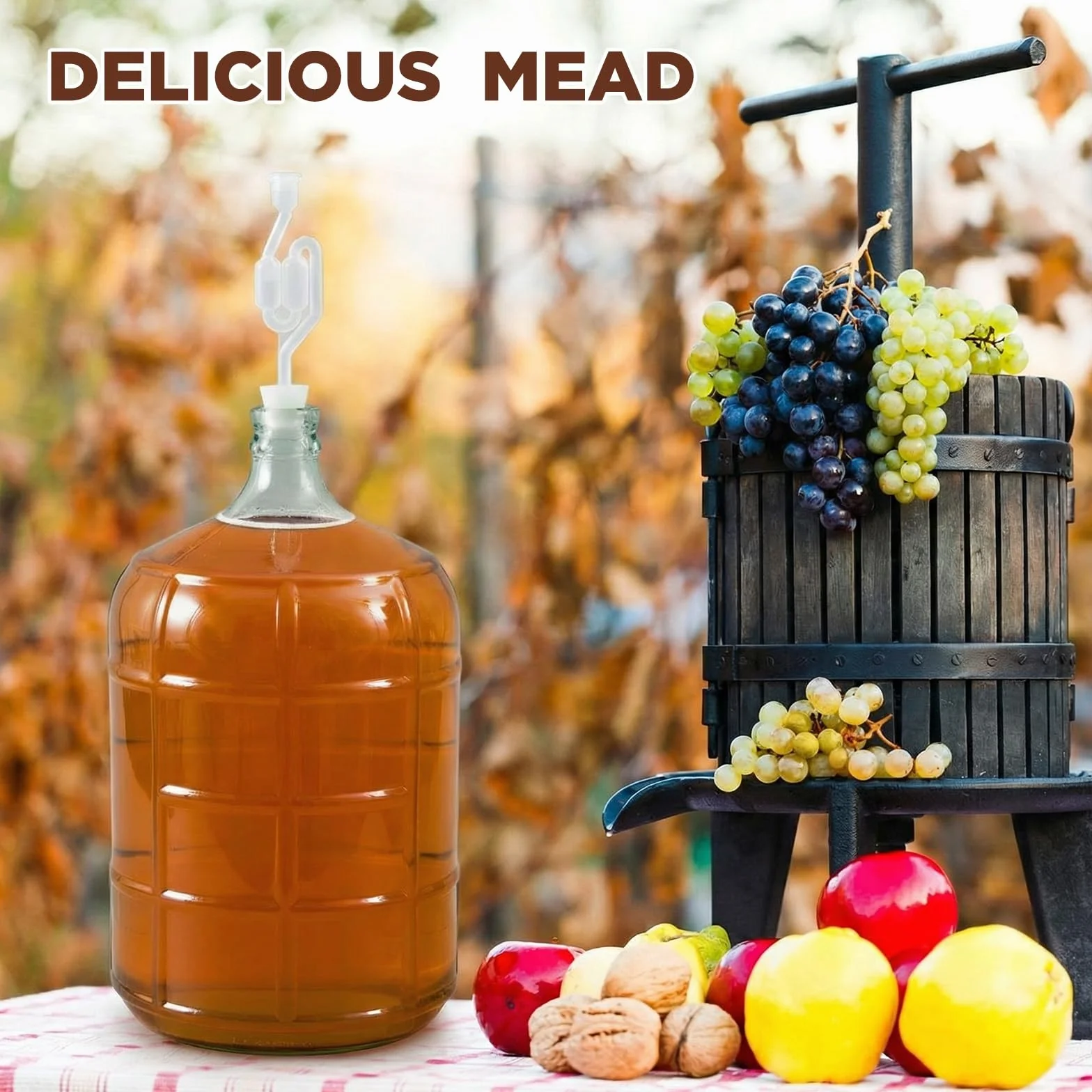 Ziliny El kit para hacer vino incluye Carboy de 5 galones, cubo y tapa de 6.5 galones, sifón automático, hidrómetro, probador de porcentaje de alcohol, relleno de botellas, cierre de aire, embudo de