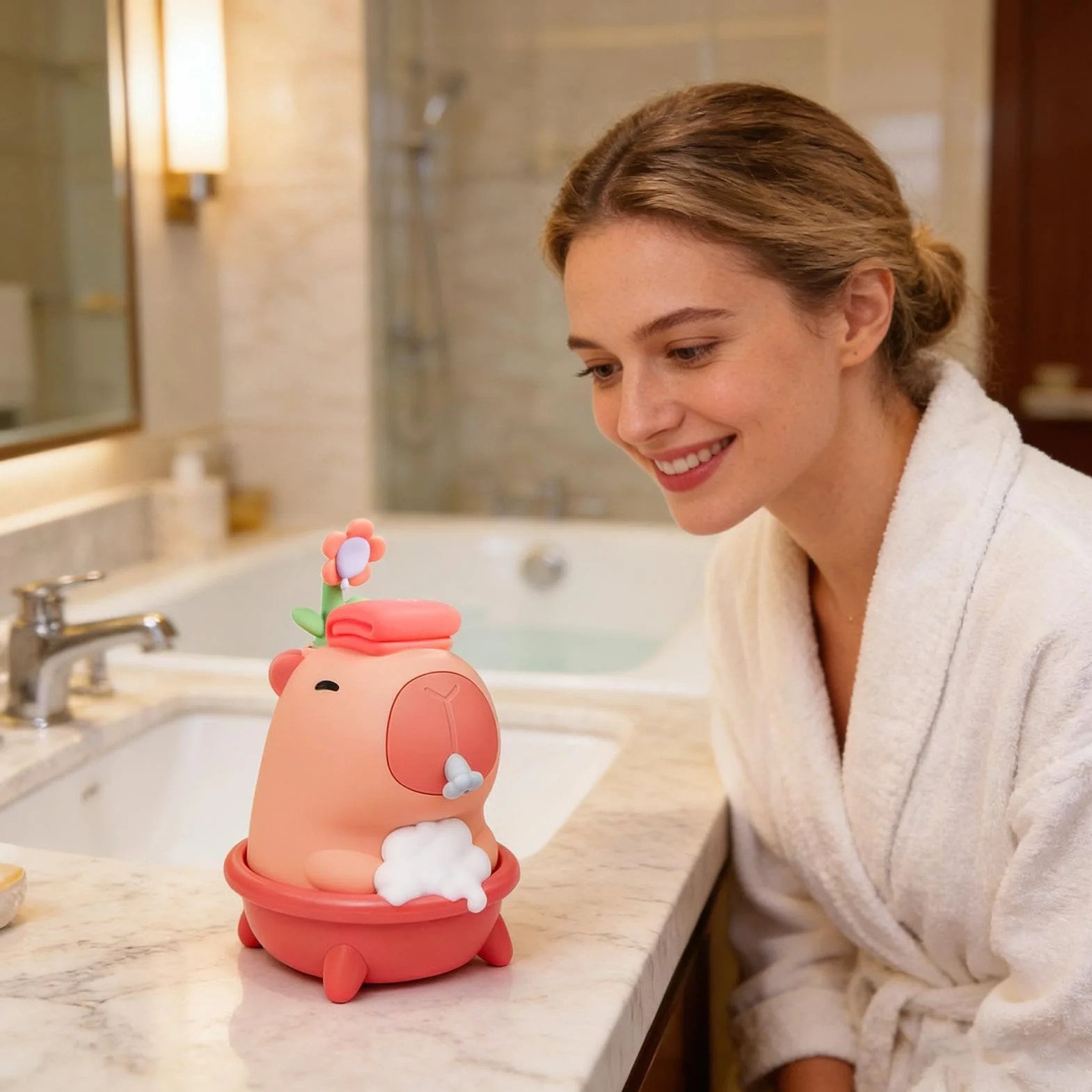 Dispensador Automático De Jabón Sin Contacto Capybara con 3 Niveles | Dispensador De Jabón Para Baño Sin Contacto De Ducha Y Champú Hogar Apartamento Dormitorio Cocina Y Encimera
