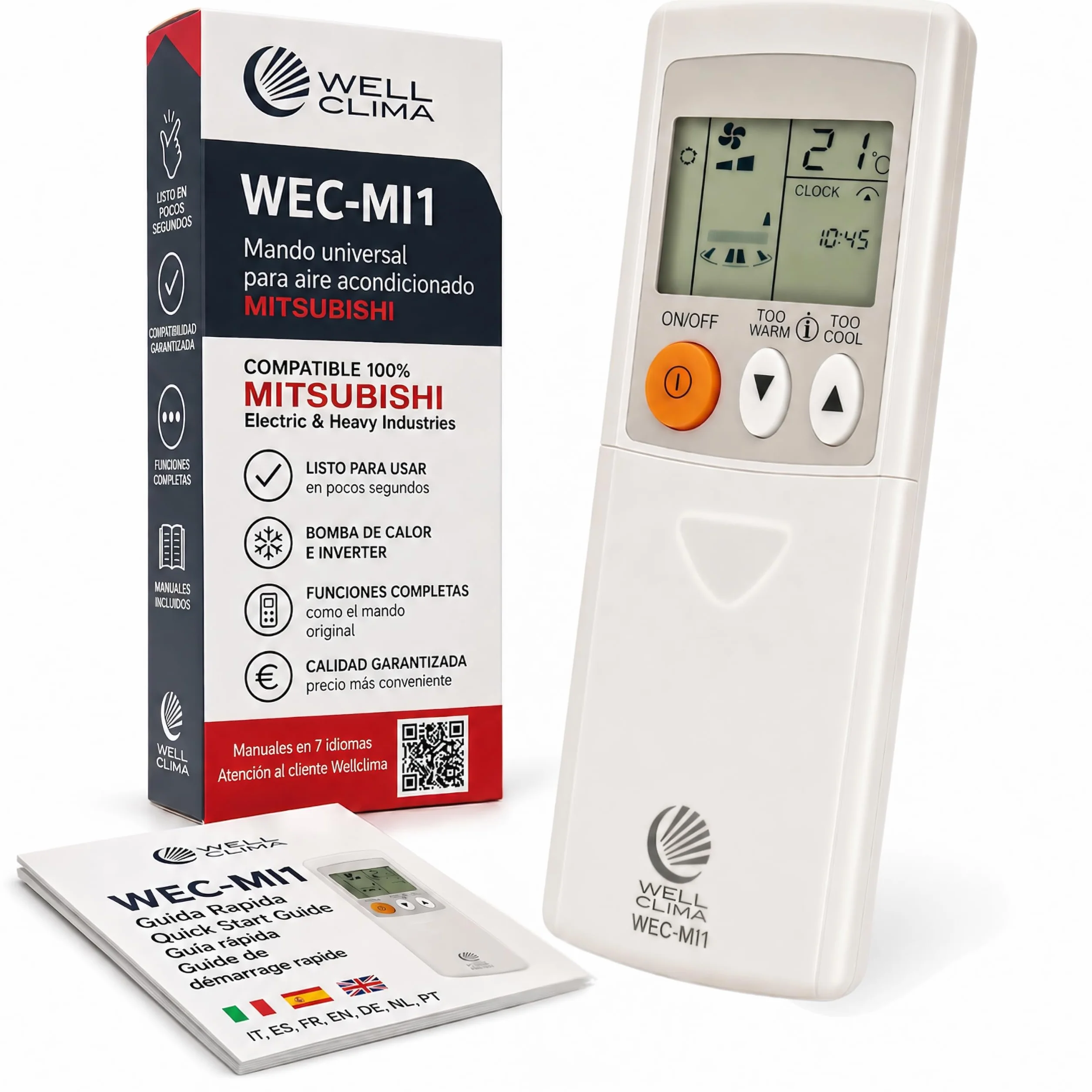 Wellclima Control Remoto Universal WEC-MI1 para Aire Acondicionado Mitsubishi