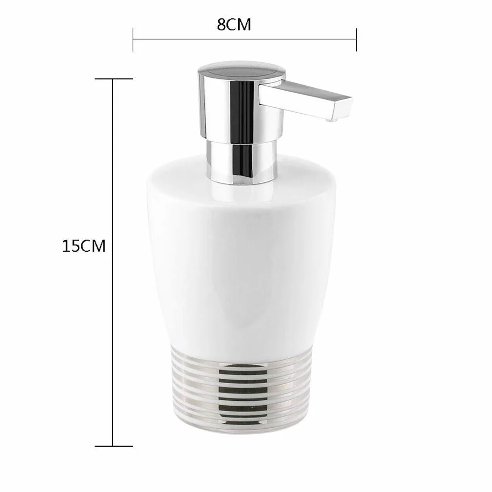 Dosificador Jabón/Reutilizable Botella para Jabón Líquido de Rayas Blanco con Oro dispensador de jabón dispensador del desinfectante con Cabeza de la Bomba Chrome cerámica Jabón for Baño Dormitorio o