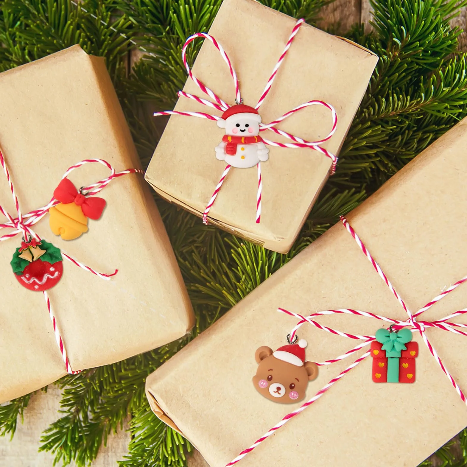 Mini Figuras Navideñas Resina 32pcs Colgantes Árbol Navidad Adornos Manualidades Bricolaje