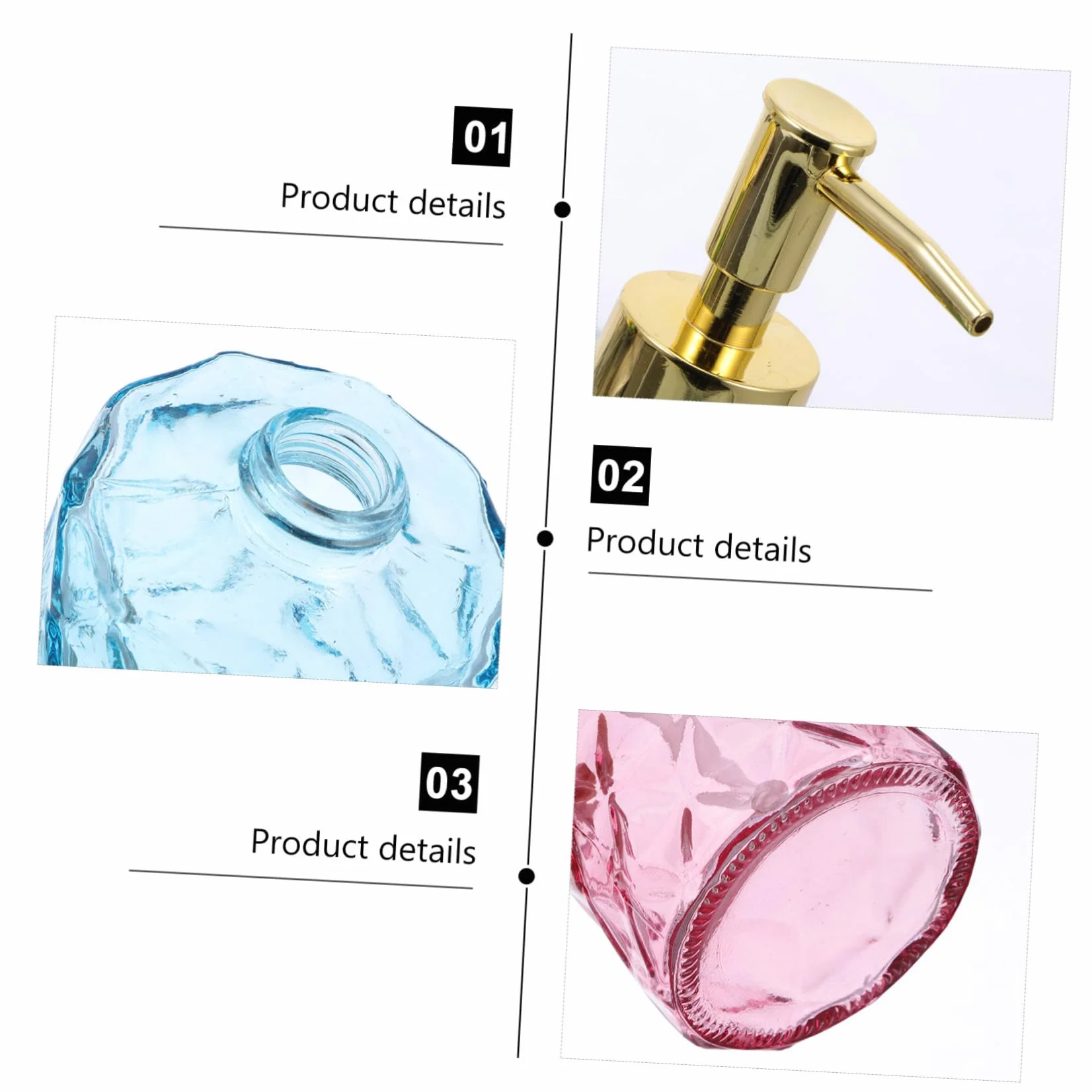 IMIKEYA 3piezas Botellas de Vidrio con Pulsador Botella de Champú para Baño Soporte para Almacenar Champú para Baño