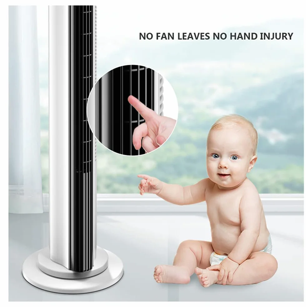 ZXCVB Ventilador De Torre Oscilante,90cm, Oscilación De 80° 45W, 3 Velocidades, 3 Modos Ventilador Super Silencioso,Ventilador Columna Con Mando A Distancia,110cm