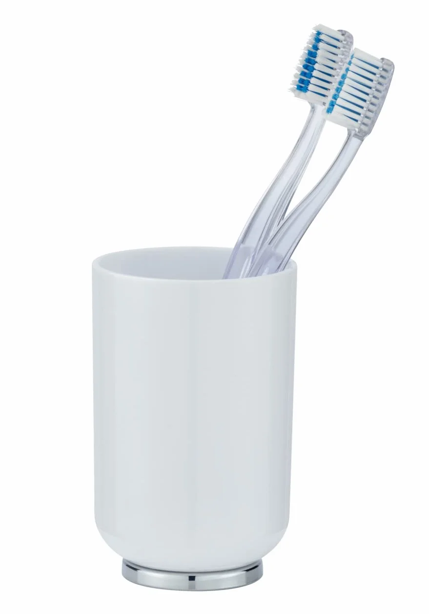 WENKO Soporte para cepillos de dientes Posa blanco/cromo 7x11x7 cm
