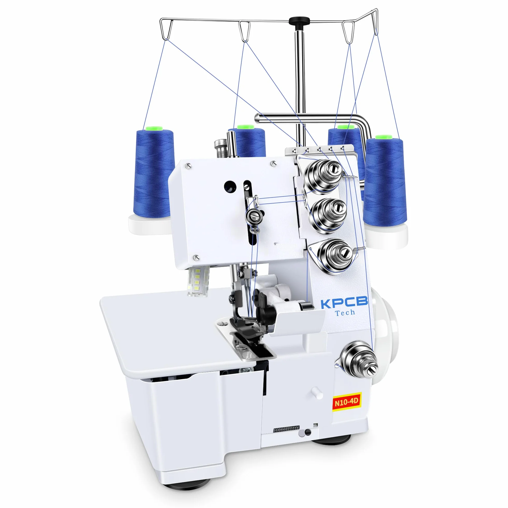 KPCB Máquina de coser overlock 3/4 hilos con kit de accesorios