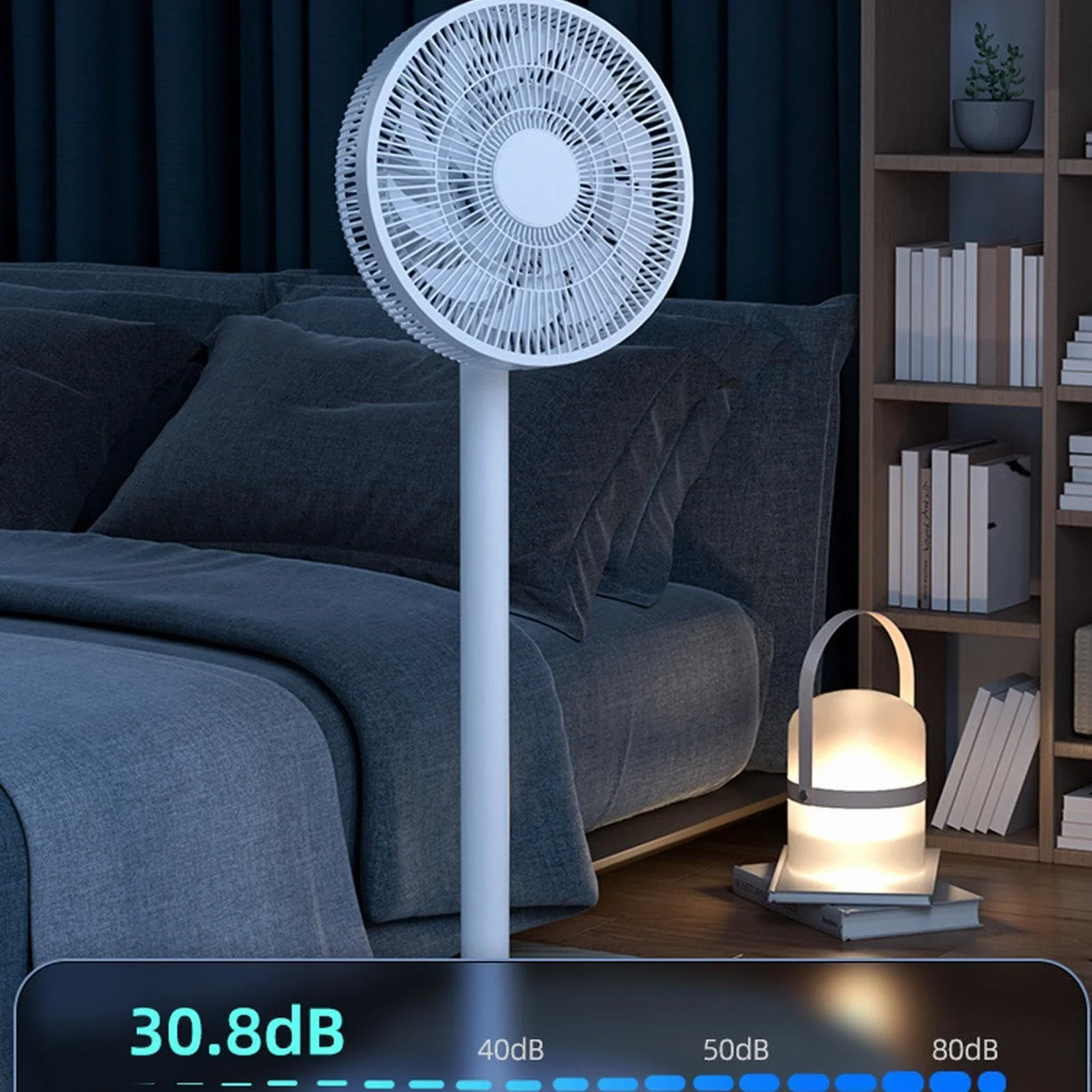 Ventilador De Suelo - Dispositivo de Pedestal Oscilante y Silencioso | Ventilador De Suelo De Bajo Consumo - Para Dormitorio Universitario, Cocina De Interior, Oficina En Casa Y Salón De