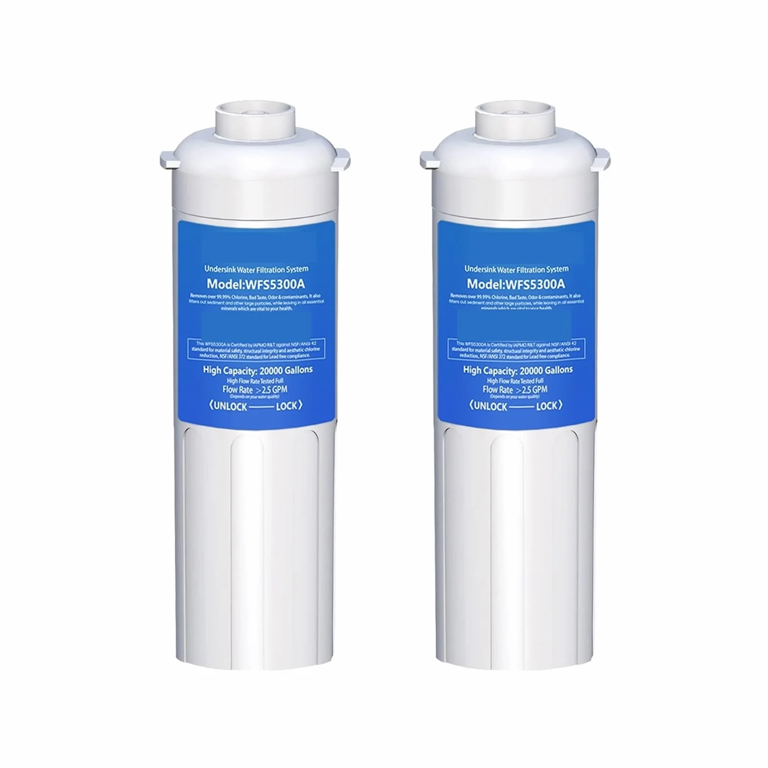 Filtro de agua repuesto for debajo del fregadero, filtración potable con conexión directa mostrador,Alta Precisión(2x Replace Filter)