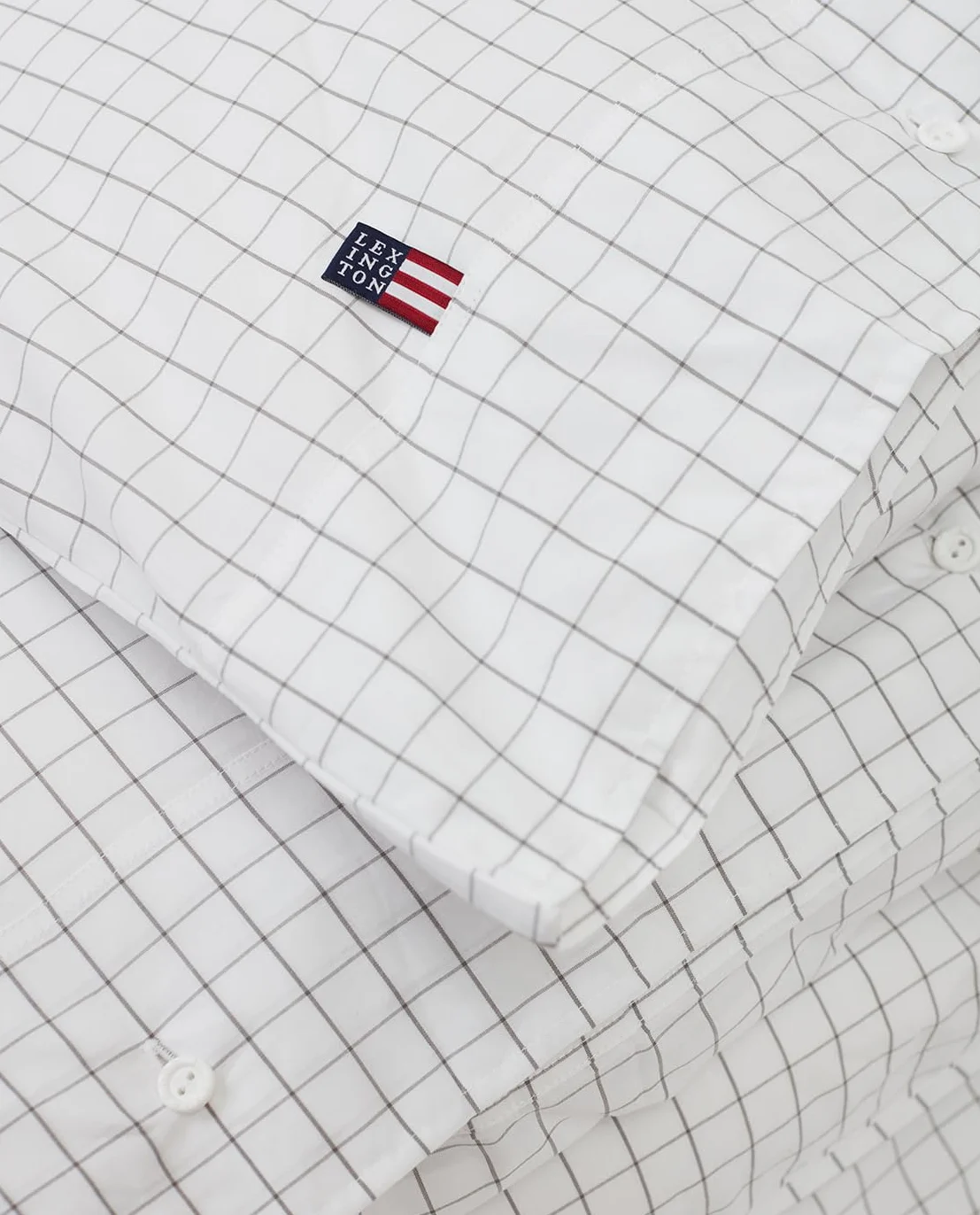 Lexington Juego Nórdico 260x240+2 * 50x90 Check.Cot.Pop. Blanco/Gris