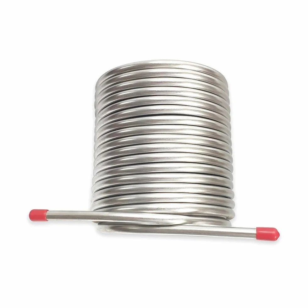 Enfriador de Mosto de Acero Inoxidable 304 de Grado alimenticio, 1 Unidad, 14M, Capacidad de 12 L, serpentín de enfriamiento de Cerveza for elaboración de Cerveza al Aire Libre.