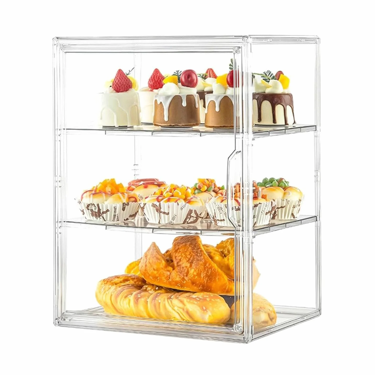 Expositor De Pastelería Gran contenedor expositor transparente de acrílico | De Pan Transparente para encimera, esquina, despensa, sándwich, tostada, hogaza, masa, bollo, mantequilla,