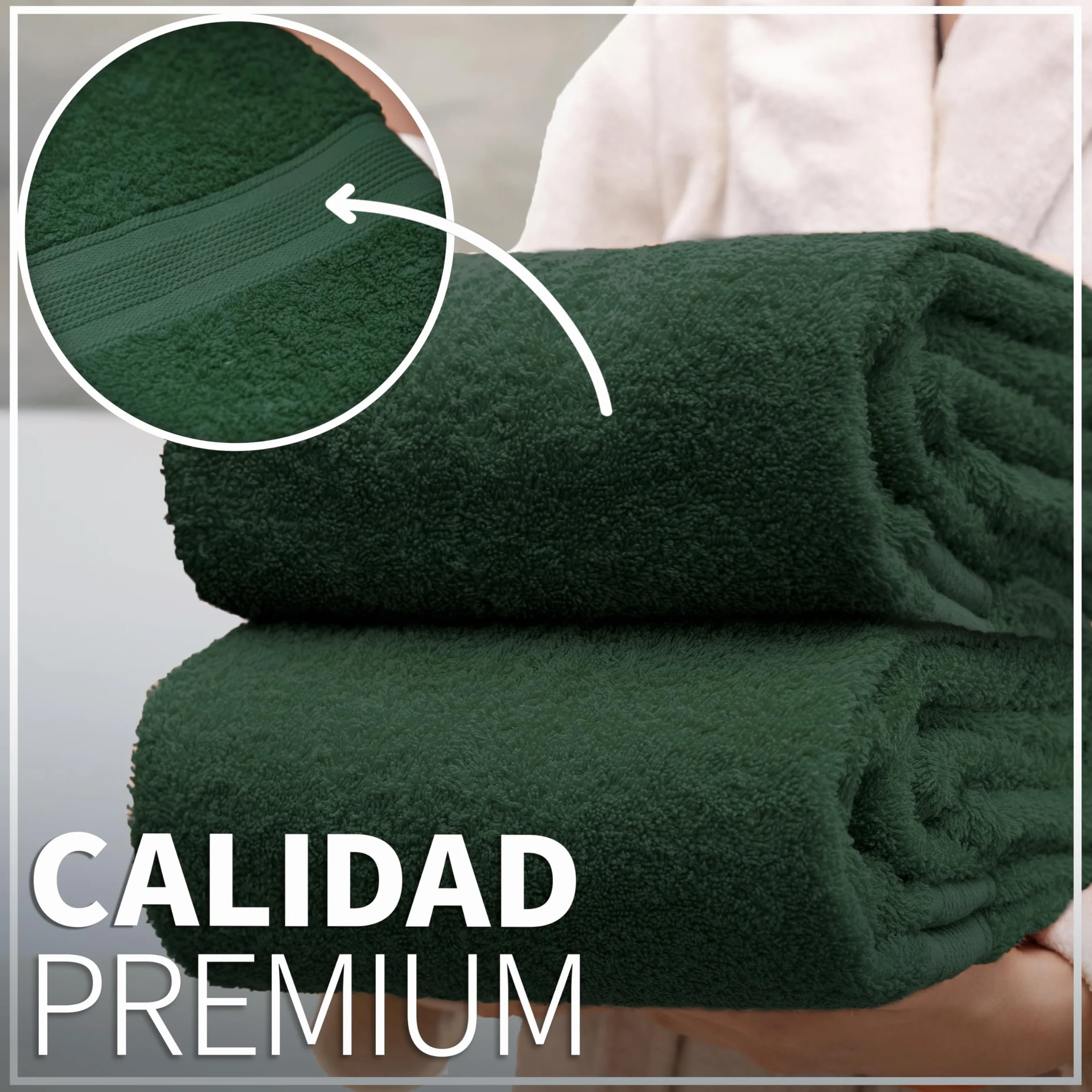 NatureMark Toallas de baño 70 x 140 cm Paquete doble Verde Oscuro