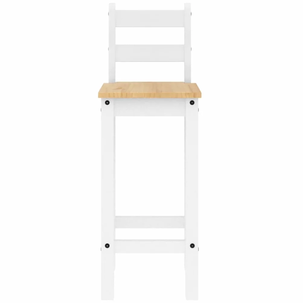 vidaXL Set de Bar 3 Piezas Madera Maciza de Pino Blanco, Mesa y Taburetes Altos