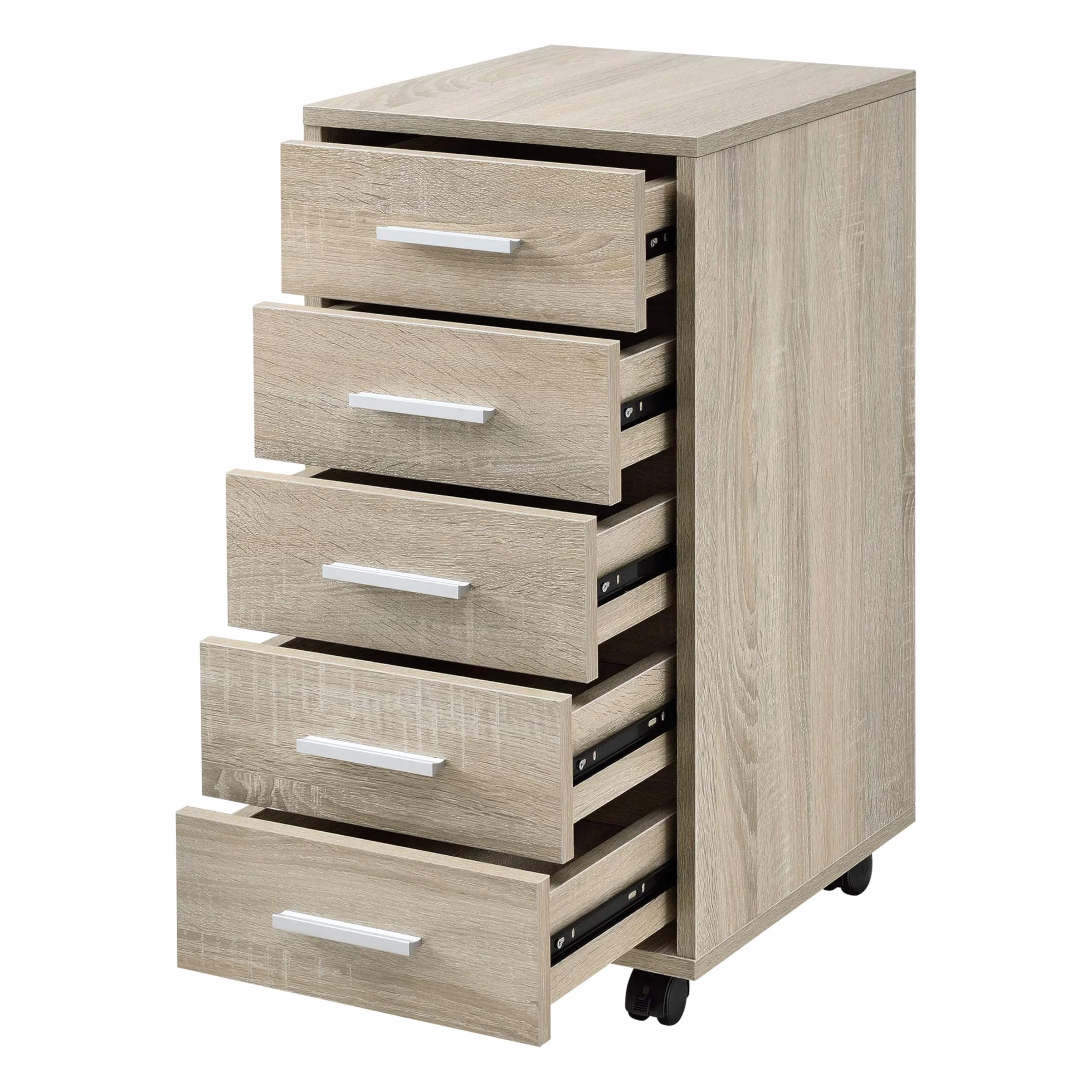 [en.casa] Armario de Oficina 63 x 33 x 38cm Mueble de Oficina Gabiente de Archivos 5 cajones Roble