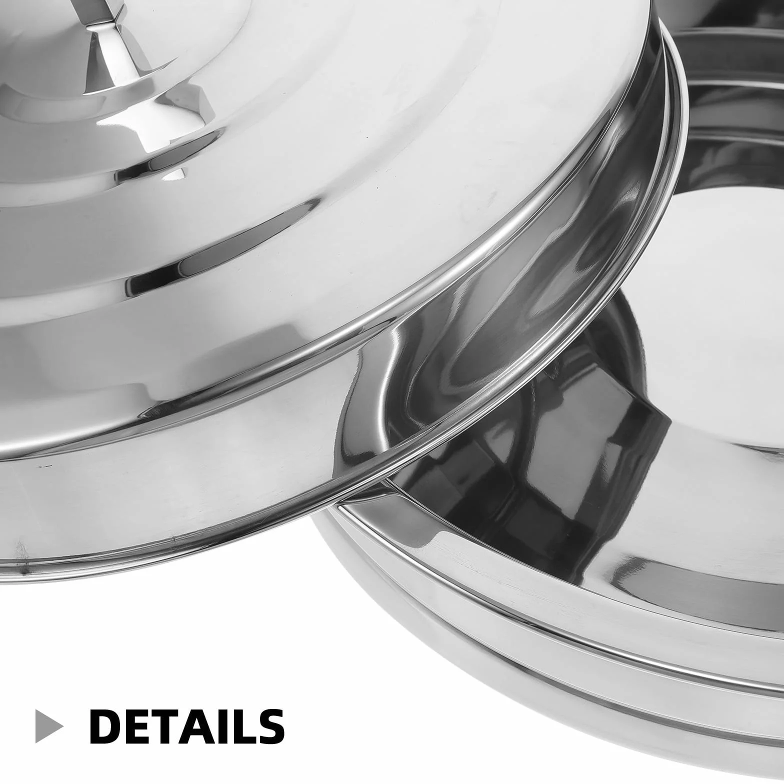 Zerodeko Bandeja de Acero Inoxidable Adecuado para Reuniones Familiares Diseño Apilable y Capacidad Grande, Plato Redondo para Suministros Iglesia para Pan de Comunión
