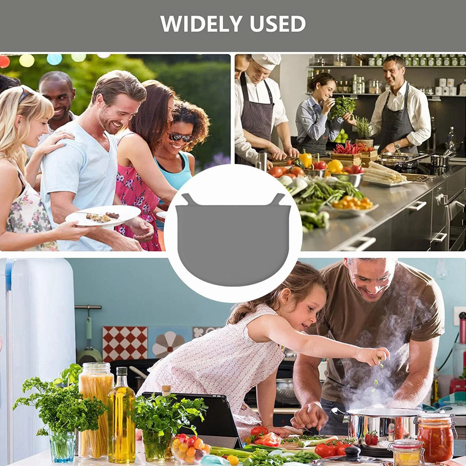 4 plantillas para ollas cocina de silicona antifugas reutilizables calidad alimentaria 6-7QT