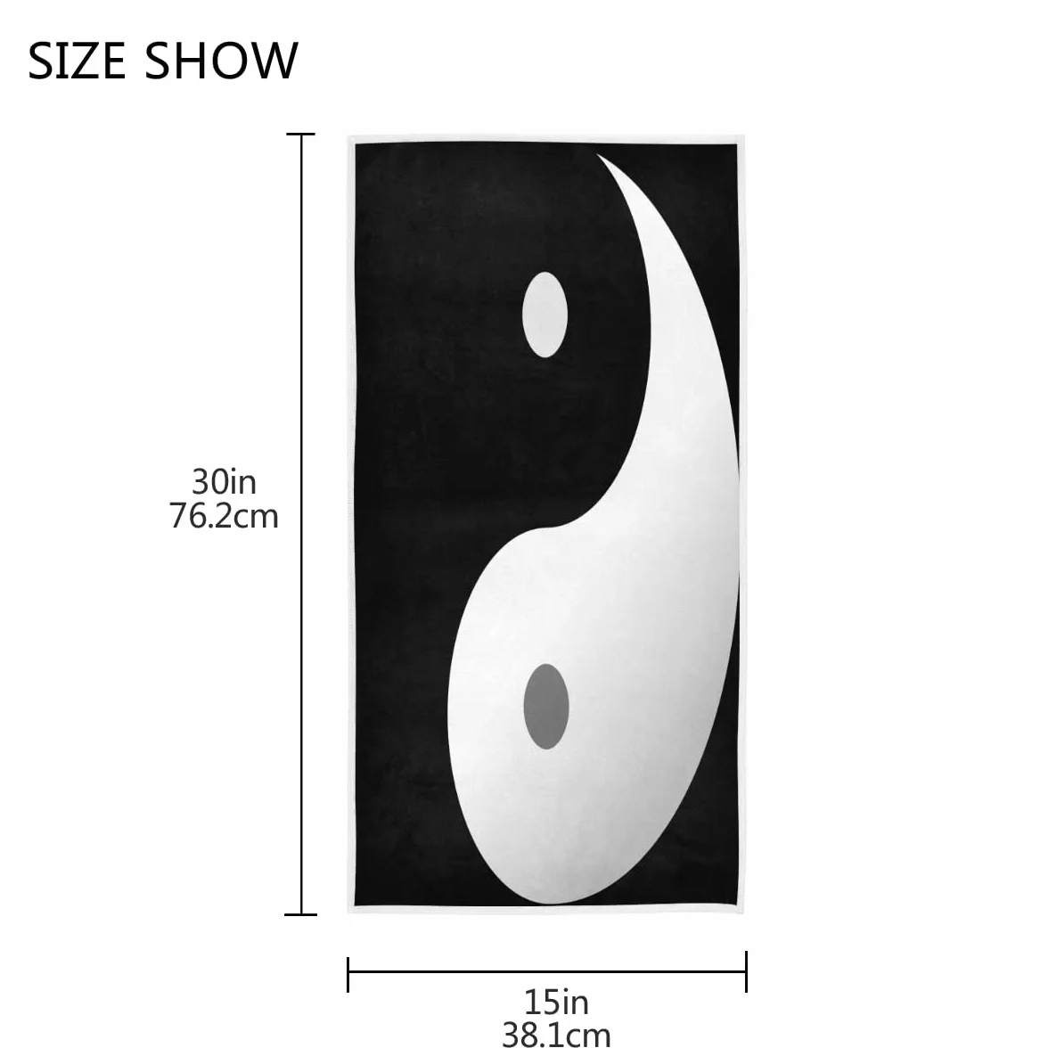 Toalla de algodón Yin Yang para dedos 30 x 15 pulgadas absorbente suave
