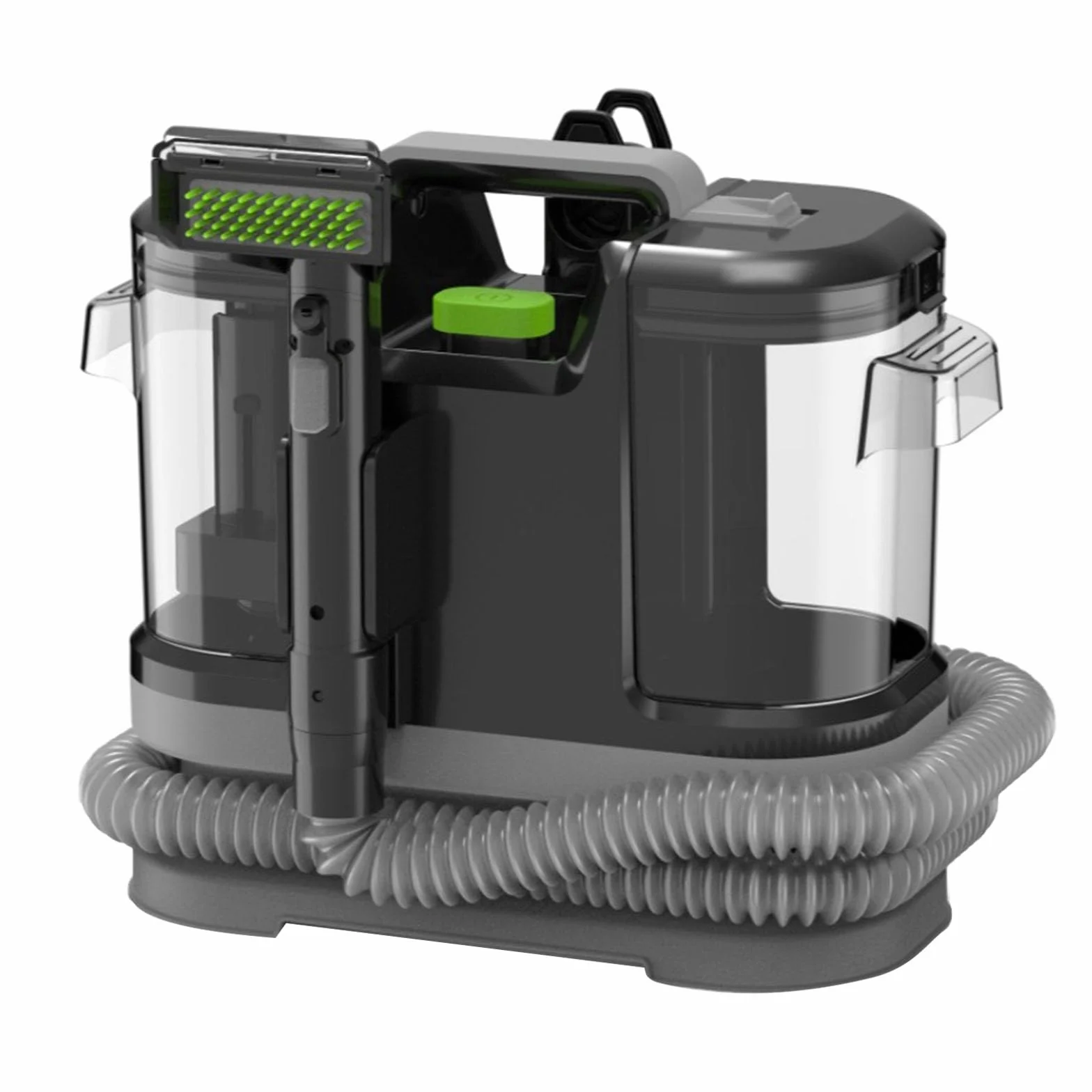 Limpiador de Tapicerias 500W 12,5 KPa, Aspiradora de Agua Tapiceria con Gran Depósito Extraíble de 1,8L de Agua Limpia y 0,8L de Agua Residual, Maquina Limpiar Tapicerias Coche Sofa Carpet (Negro)
