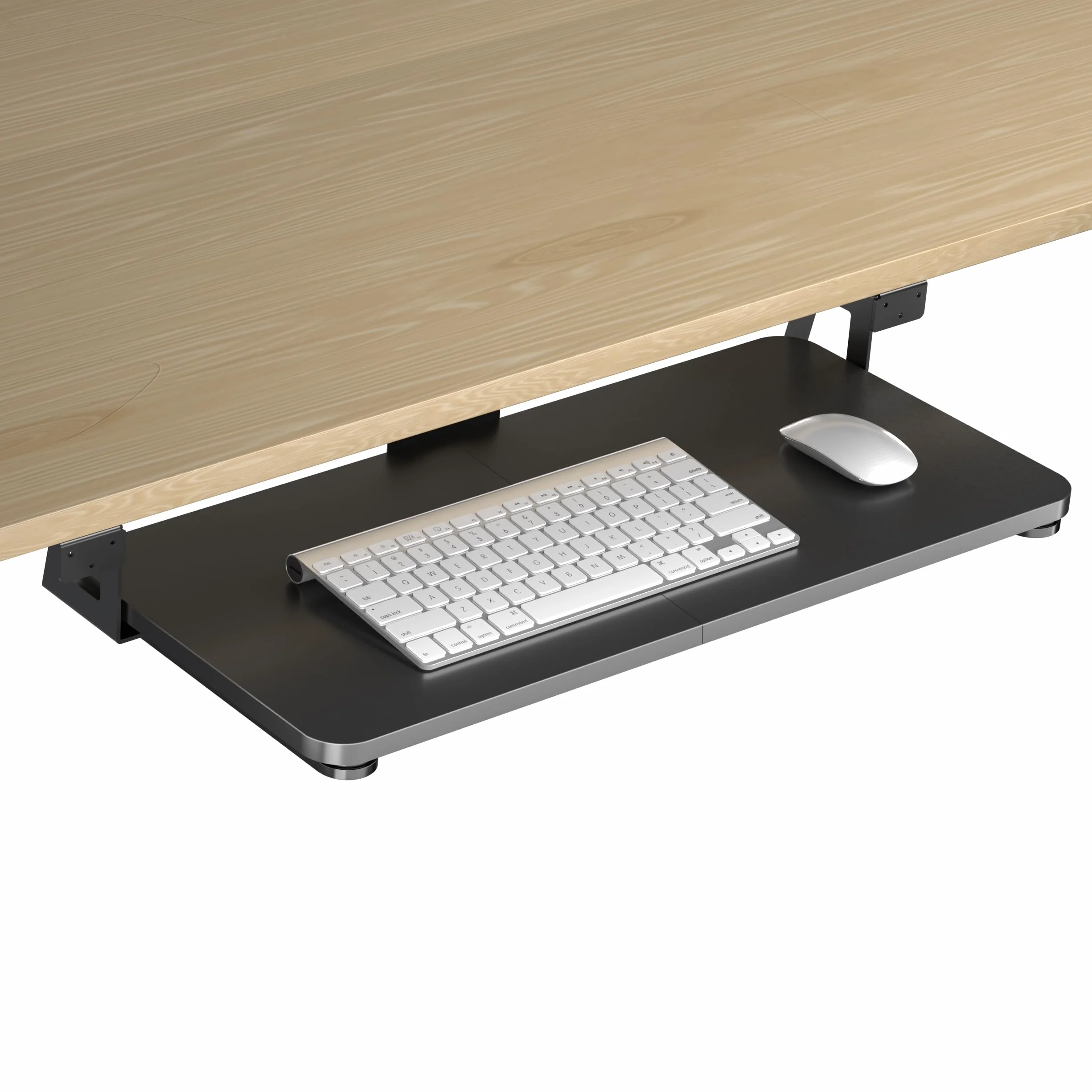 Bandeja para Teclado Debajo del Escritorio, 65.5 x 31.1 cm, Soporte Ergonómico con Abrazadera en C, Plataforma Extraíble y Deslizante