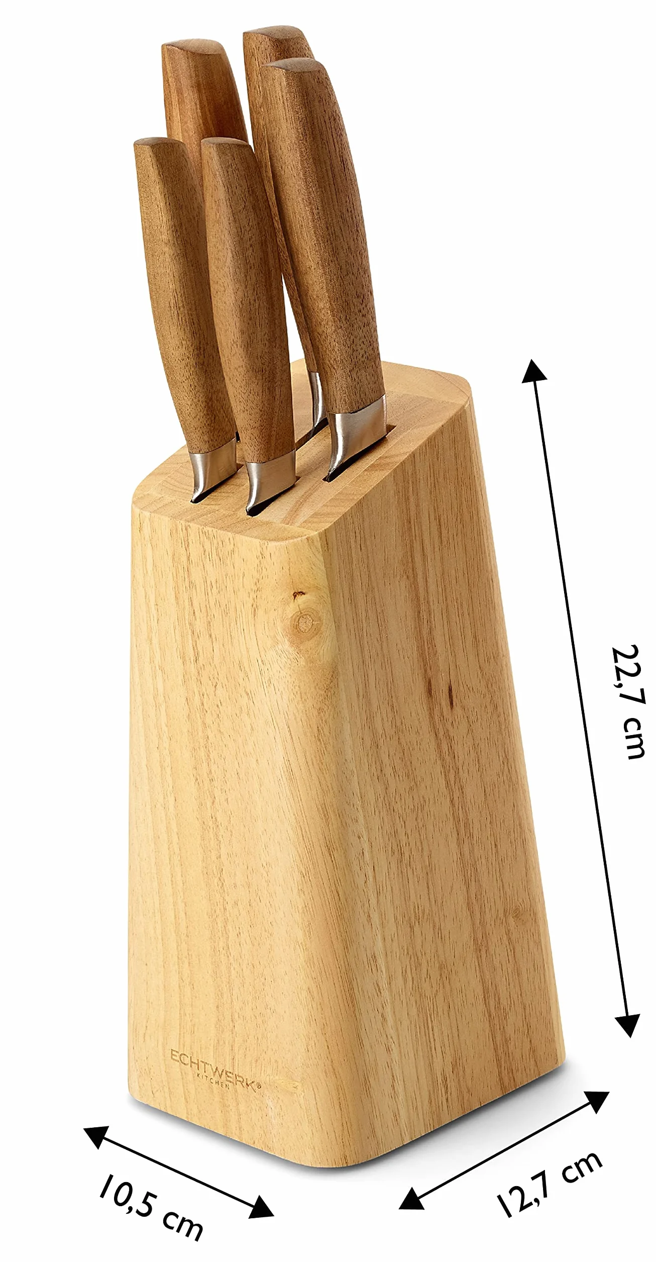 ECHTWERK Juego de cuchillos de cocina de acero, juego de cuchillos de 6 piezas con taco de madera de pakka, juego de cuchillos de cocina, acero especial, extremadamente afilado, Negro-Edición
