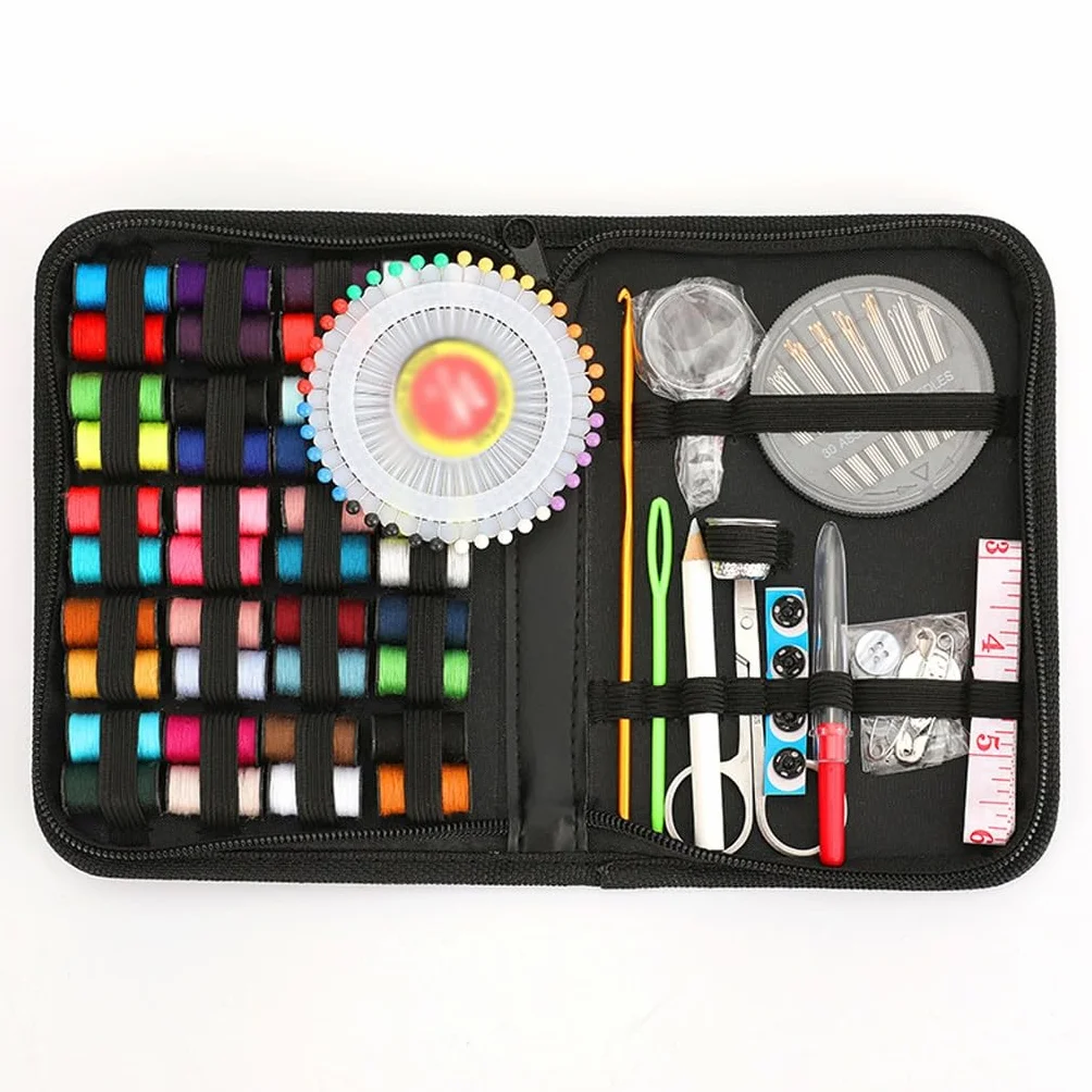 Kit de costura – Juego completo de cajas de costura a mano con herramientas esenciales para reparaciones de telas y proyectos de manualidades