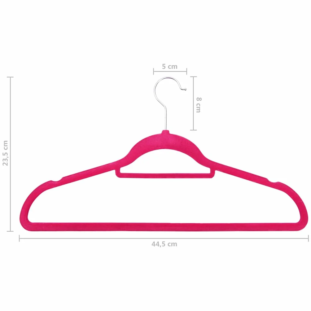 Juego de 20 perchas de terciopelo rosa con gancho giratorio de 360 grados, antideslizante, plástico y metal, 44,5 x 23,5 cm, con barra para pantalones, ahorro de espacio para camisas