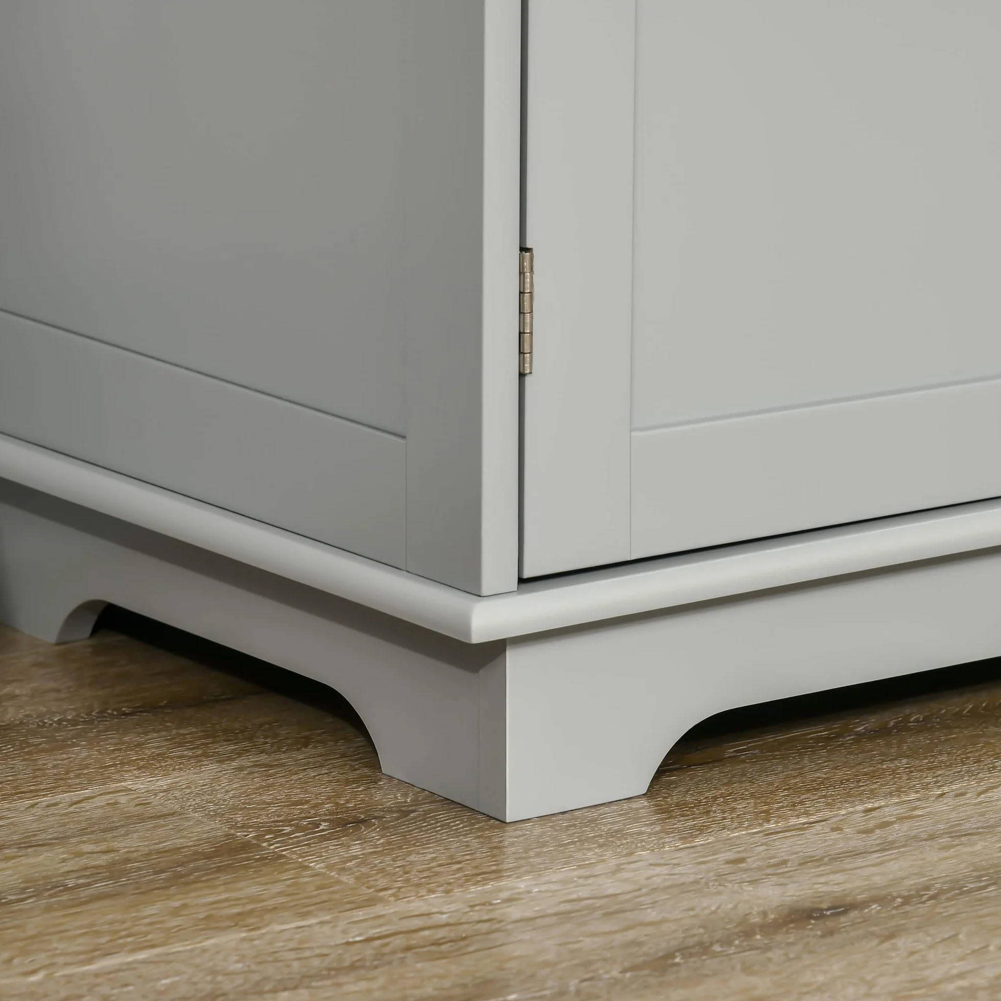 HOMCOM Aparador de Cocina 3 Cajones 3 Puertas Estantes Ajustables Mueble Auxiliar Almacenaje 101x40x85 cm Gris