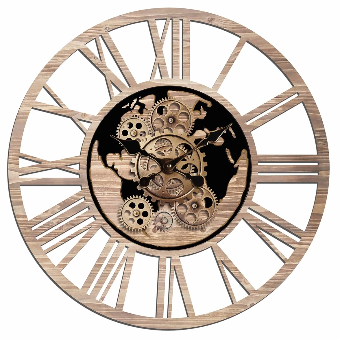 Reloj de Pared de Engranaje 50 cm Industrial Vintage Decorativo
