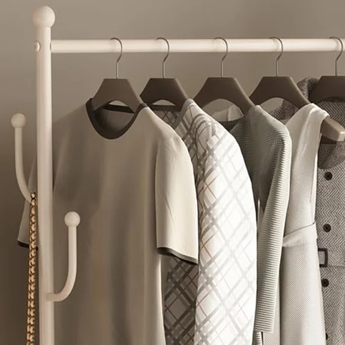 Cesta de almacenamiento con ganchos para abrigos, organizador de ropa de acero inoxidable duradero para entrada, pasillo y dormitorio